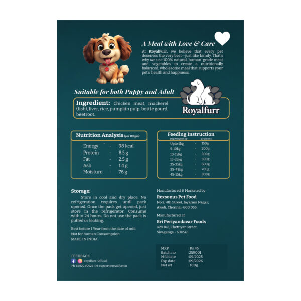 Royalfurr Dog Food Trial Pack-Mix of 4 Recipe