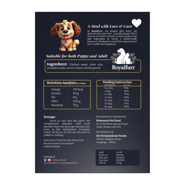 Royalfurr Dog Food Trial Pack-Mix of 4 Recipe