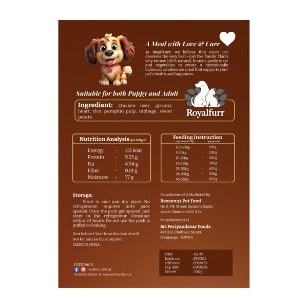 Royalfurr Dog Food Trial Pack-Mix of 4 Recipe