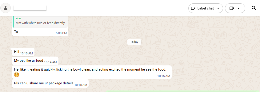 Verified WhatsApp customer review screenshot 11 of 14